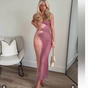 NWT SHADES OF PINK PRINTED TULLE DRESS